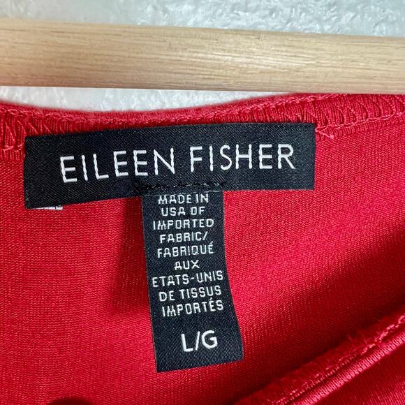 Eileen Fisher Red Stretch Viscose Jersey Shift Dress Large - Picture 2 of 6